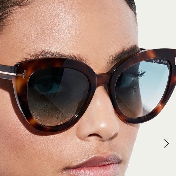 Tom FORD Cat-Eye Polarized Sunglasses in Tortoise Izzi Acetate Designer New - Picture 4 of 5